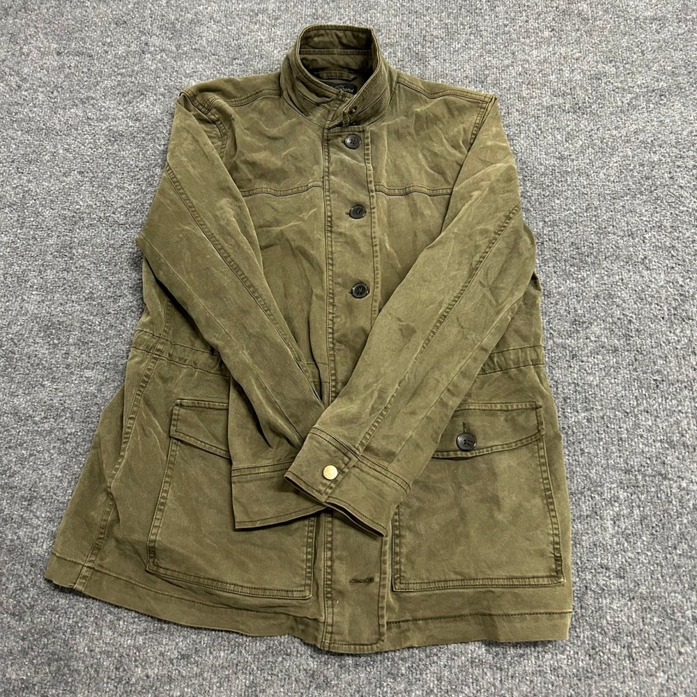 Lucky Brand Jacket Womens Size M Green Utility Lyocell Blend Field Button Front